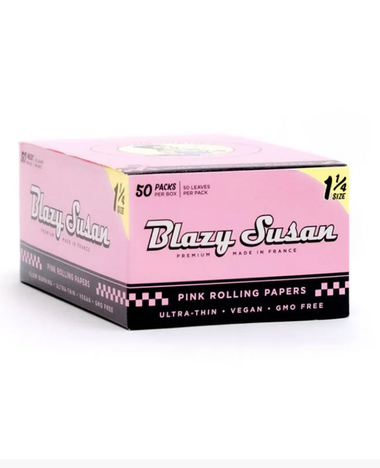 Pink Rolling Papers | Full Box – Stock Up with 50 Booklets of Blazy Susan's Famous Papers