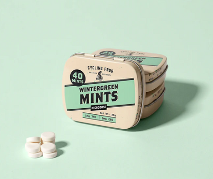 Cycling Frog Wintergreen Mints (1mg THC + 5mg CBD per mint, 40ct)